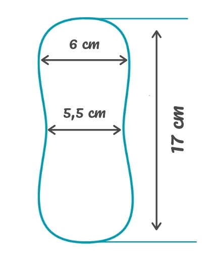 Measurements - Washable Organic Cotton Panty Liners